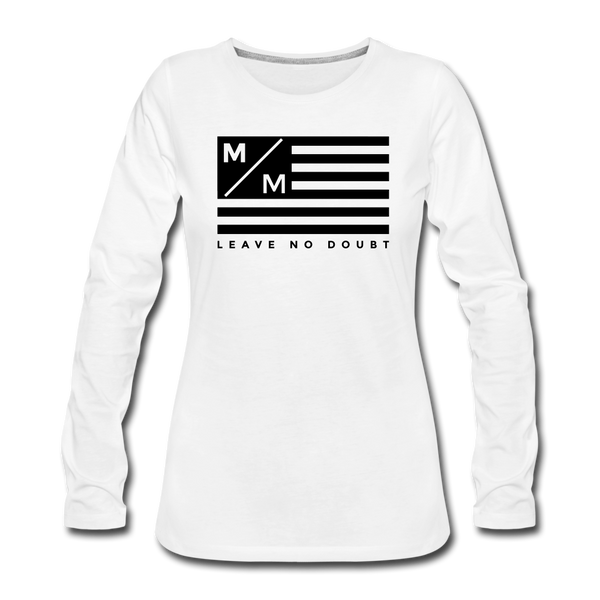 MM Flag LND- Women's Premium Long Sleeve T-Shirt FP - white