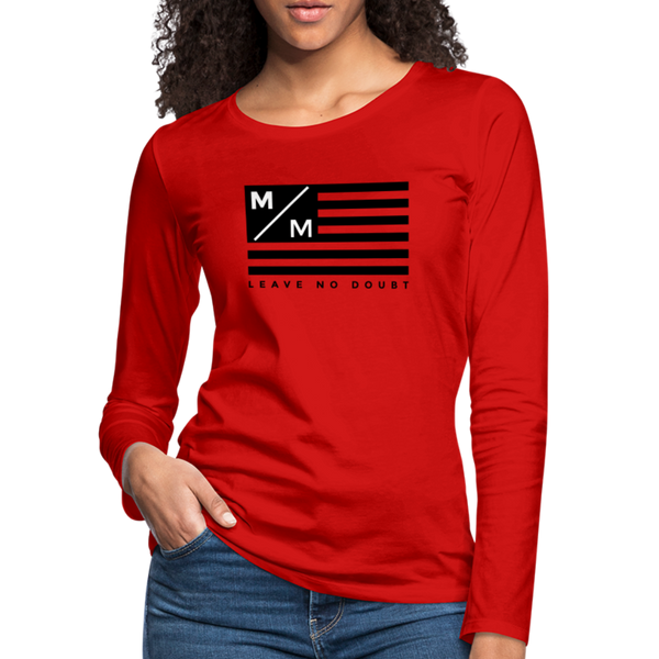 MM Flag LND- Women's Premium Long Sleeve T-Shirt FP - red