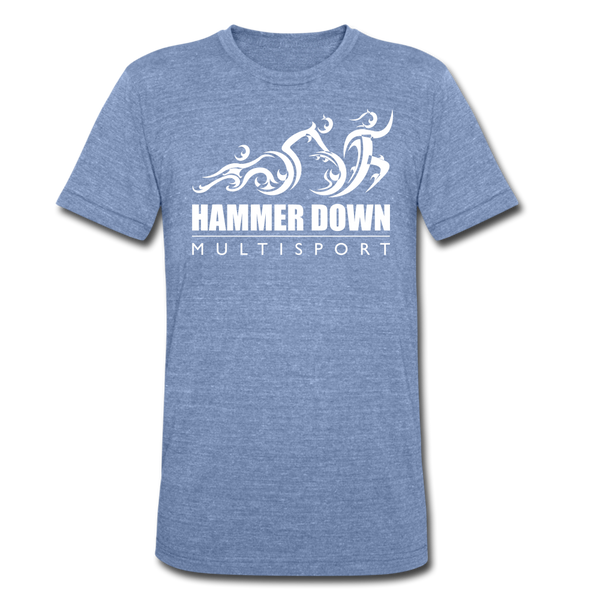 Hammer Down MS- Unisex Tri-Blend T-Shirt - heather blue