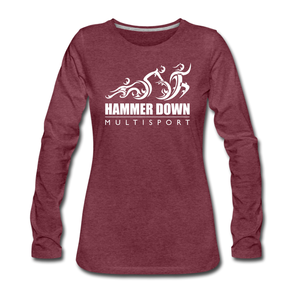 Hammer Down MS- Women's Premium Long Sleeve T-Shirt - heather burgundy