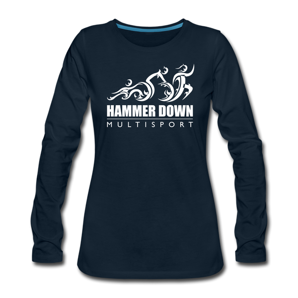 Hammer Down MS- Women's Premium Long Sleeve T-Shirt - deep navy