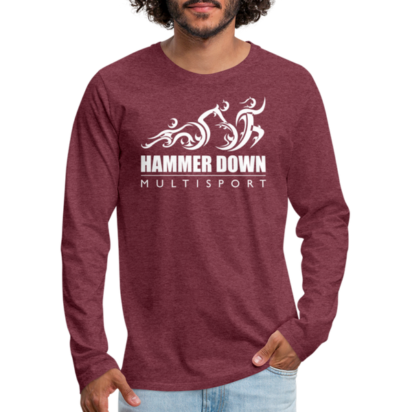 Hammer Down MS- Men's Premium Long Sleeve T-Shirt - heather burgundy