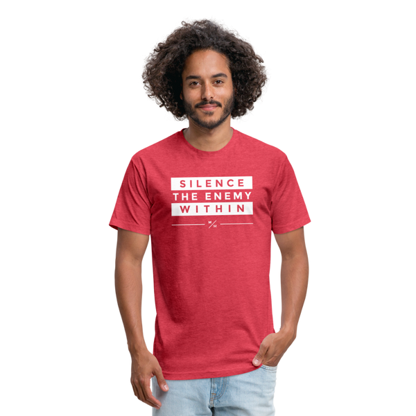 Silence The Enemy- Unisex T-Shirt - heather red