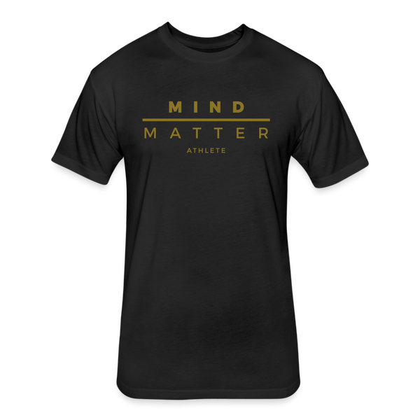 MM GOLD- UNISEX Fitted Cotton/Poly T-Shirt - black