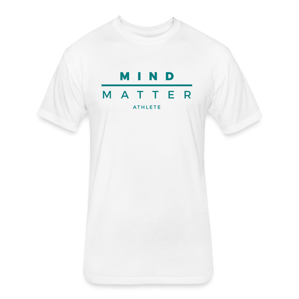 MM Teal- UNISEX Fitted Cotton/Poly T-Shirt - white