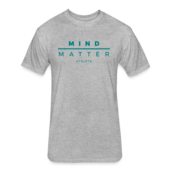 MM Teal- UNISEX Fitted Cotton/Poly T-Shirt - heather gray