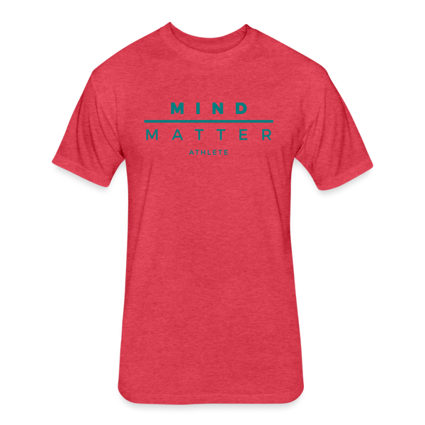 MM Teal- UNISEX Fitted Cotton/Poly T-Shirt - heather red
