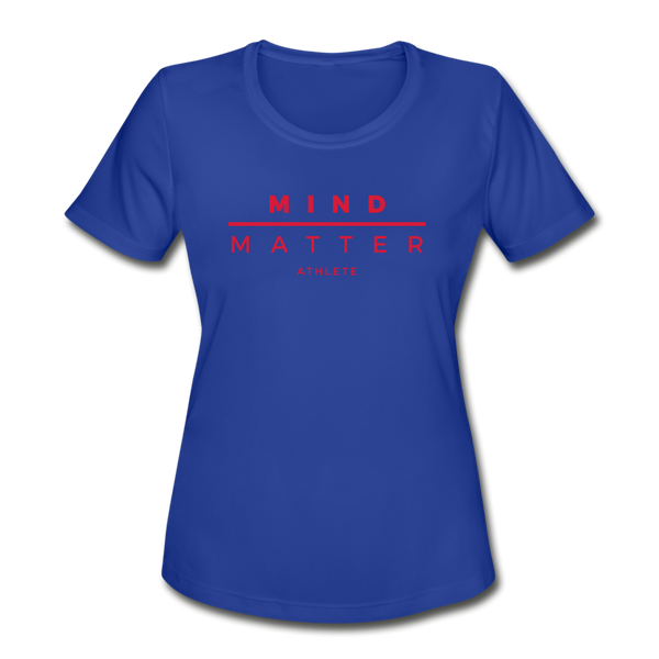 MM Athlete Red- Women's Moisture Wicking Performance T-Shirt - royal blue