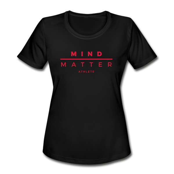 MM Athlete Red- Women's Moisture Wicking Performance T-Shirt - black