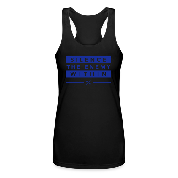 STEW Blue- Women’s Performance Racerback Tank Top - black