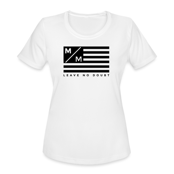 MM Flag- Women's Moisture Wicking Performance T-Shirt - white