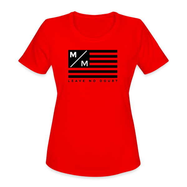 MM Flag- Women's Moisture Wicking Performance T-Shirt - red