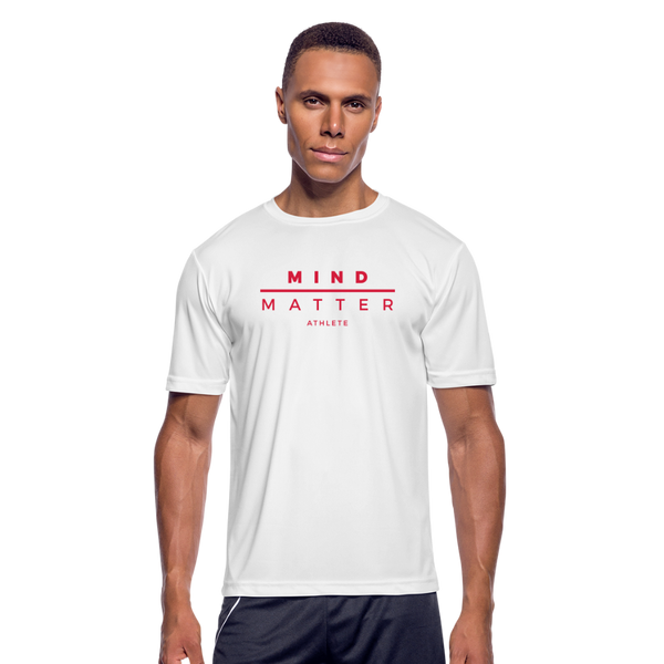MM Athlete Red- Men’s Moisture Wicking Performance T-Shirt - white